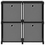 Vidaxl kast met 4 vakken met boxen 69x30x72,5 cm stof zwart