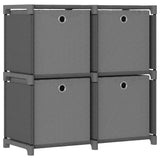 Vidaxl kast met 4 vakken met boxen 69x30x72,5 cm stof grijs