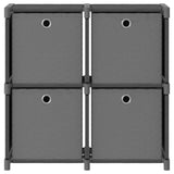 Vidaxl kast met 4 vakken met boxen 69x30x72,5 cm stof grijs