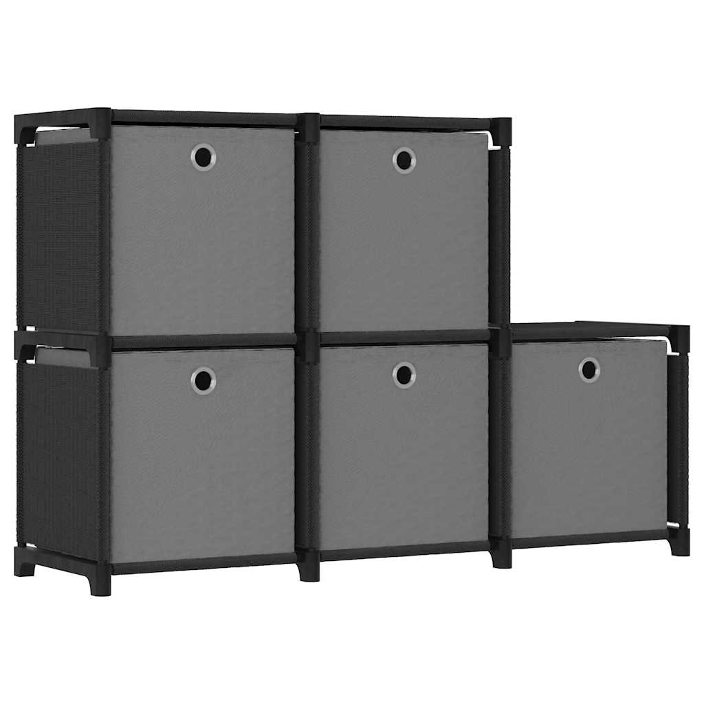 Vidaxl kast met 5 vakken met boxen 103x30x72,5 cm stof zwart