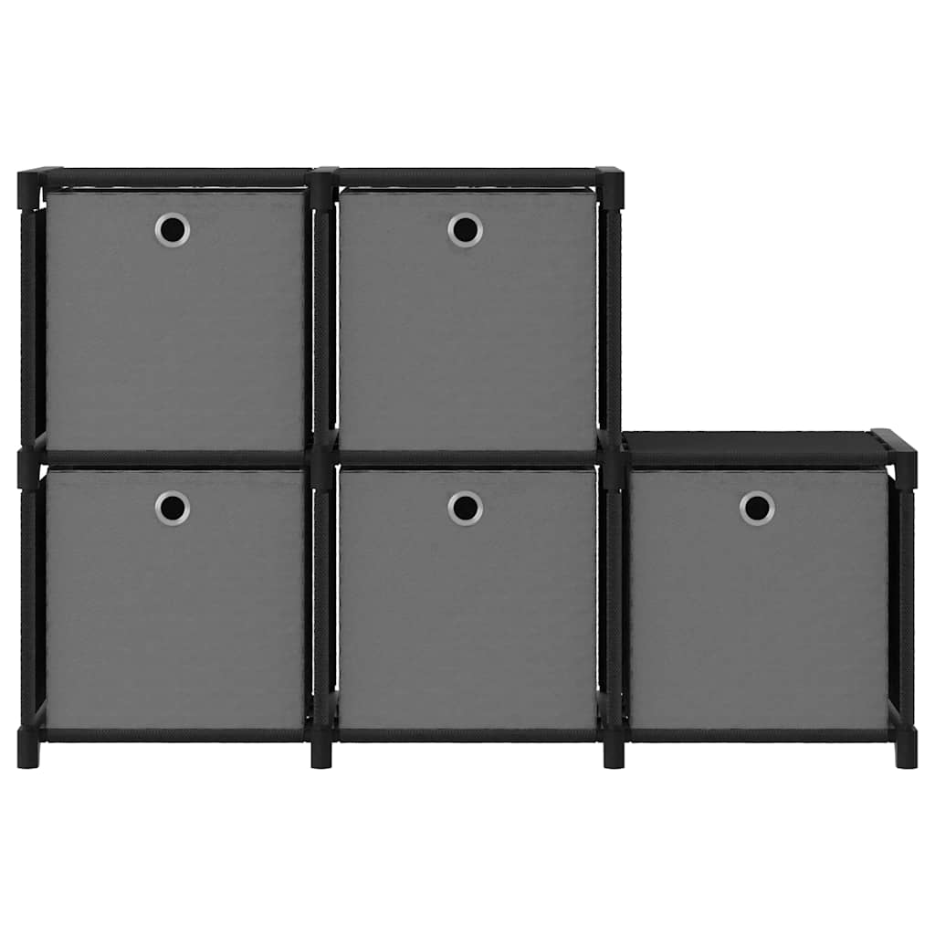 Vidaxl kast met 5 vakken met boxen 103x30x72,5 cm stof zwart