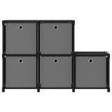 Vidaxl kast met 5 vakken met boxen 103x30x72,5 cm stof zwart