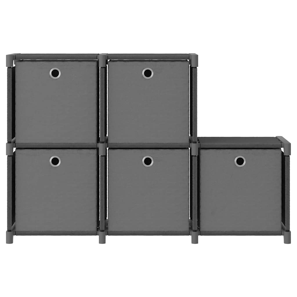 Vidaxl kast met 5 vakken met boxen 103x30x72,5 cm stof grijs