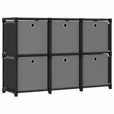 Vidaxl kast met 6 vakken met boxen 103x30x72,5 cm stof zwart