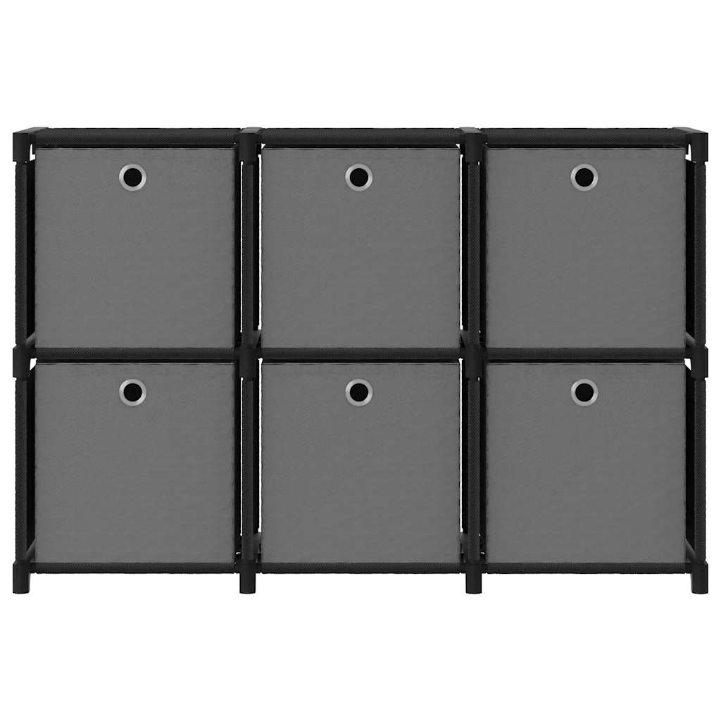 Vidaxl kast met 6 vakken met boxen 103x30x72,5 cm stof zwart