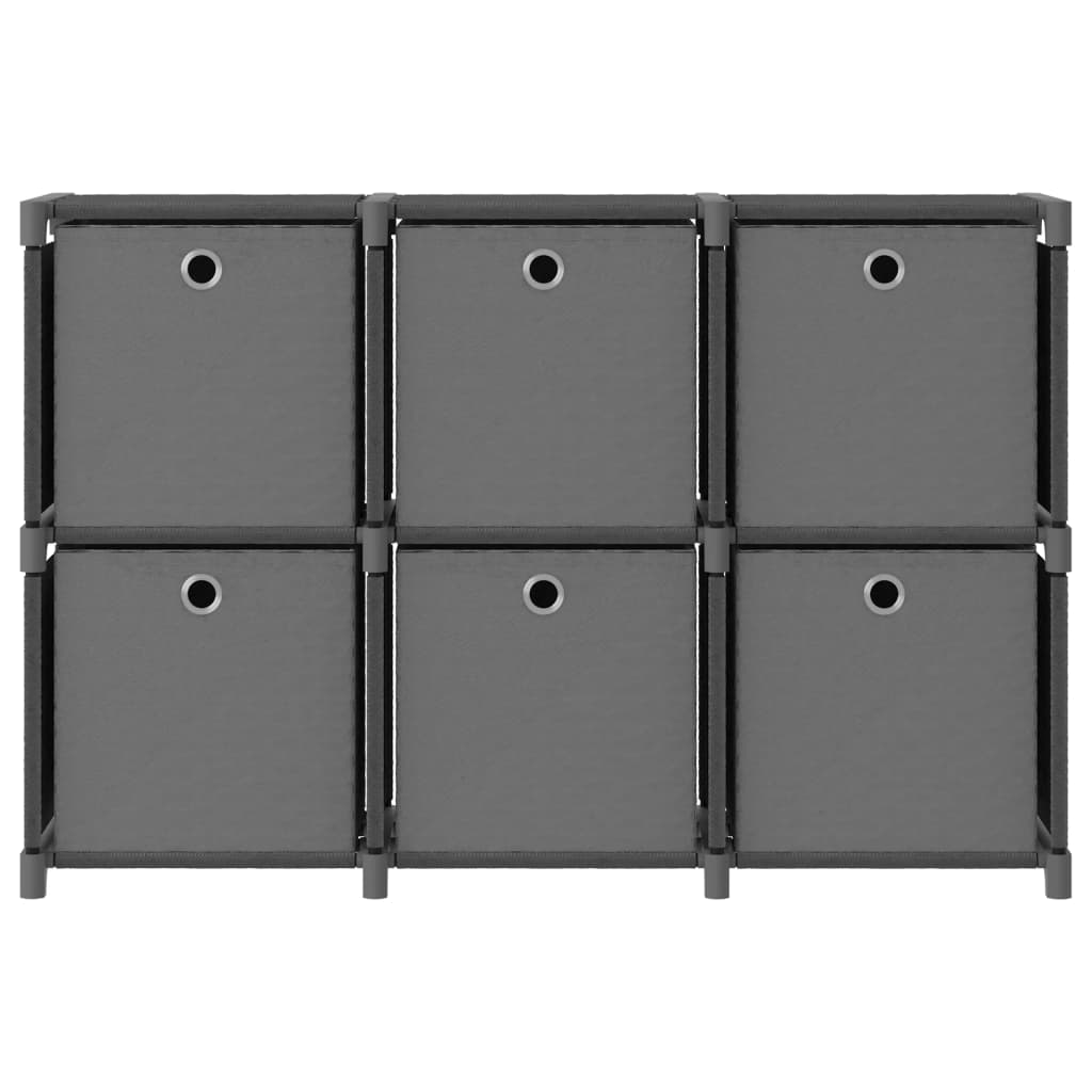 Vidaxl kast met 6 vakken met boxen 103x30x72,5 cm stof grijs