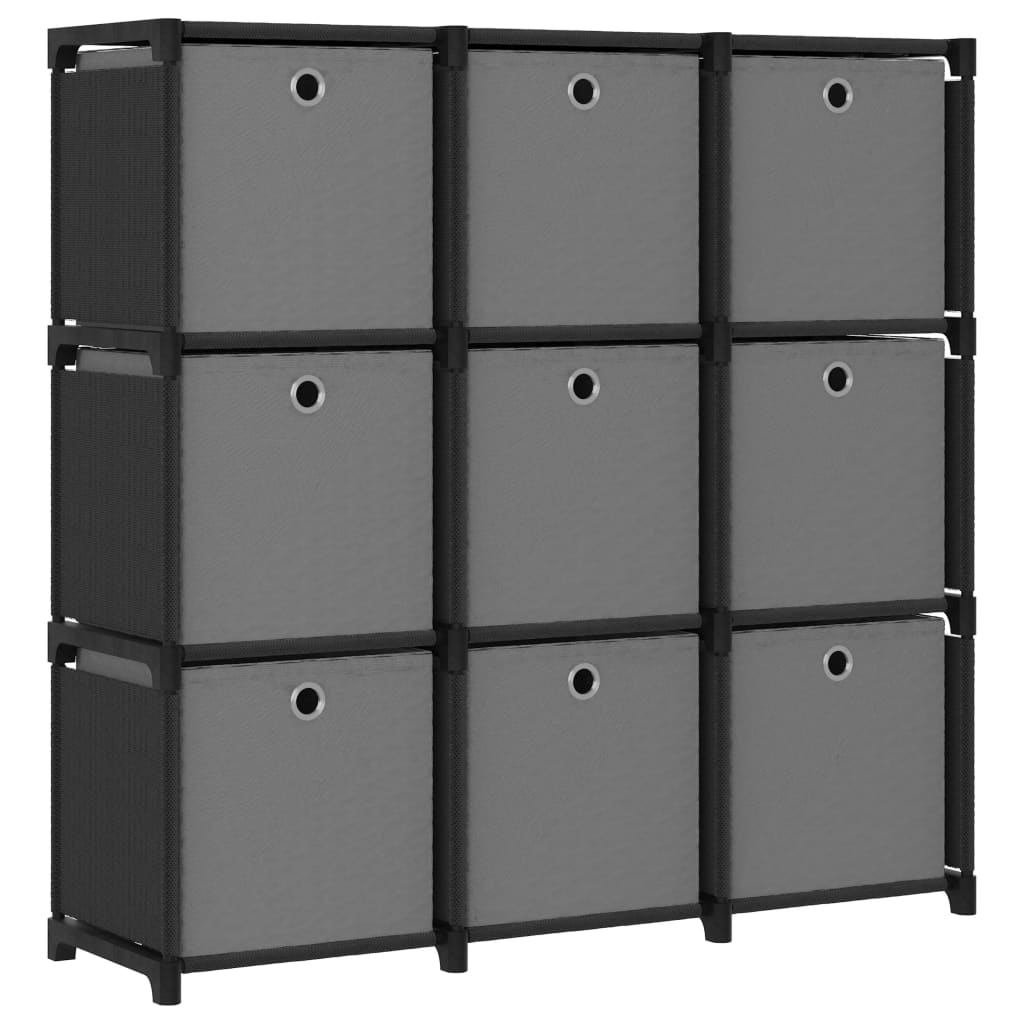 Vidaxl kast met 9 vakken met boxen 103x30x107,5 cm stof zwart