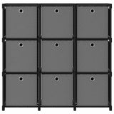 Vidaxl kast met 9 vakken met boxen 103x30x107,5 cm stof zwart