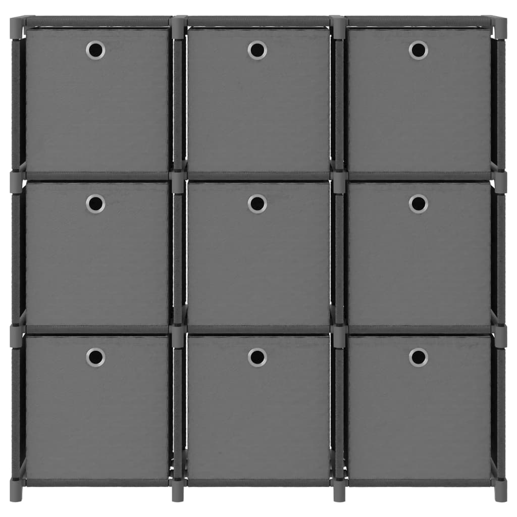 Vidaxl kast met 9 vakken met boxen 103x30x107,5 cm stof grijs