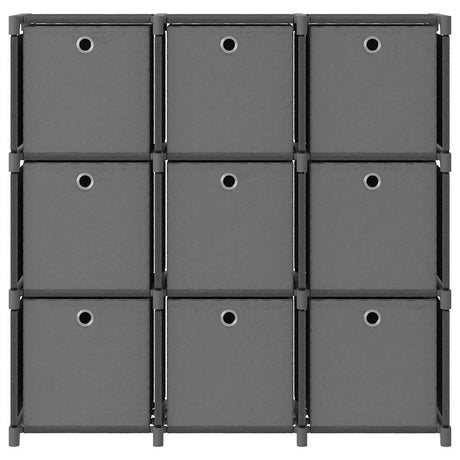 Vidaxl kast met 9 vakken met boxen 103x30x107,5 cm stof grijs