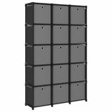 Vidaxl kast met 15 vakken met boxen 103x30x175,5 cm stof zwart