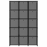 Vidaxl kast met 15 vakken met boxen 103x30x175,5 cm stof zwart