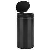 Vidaxl Trash Can con un sensor automático de 60 L de acero al carbono Negro