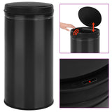 Vidaxl Trash Can con un sensor automático de 70 l de acero al carbono Negro