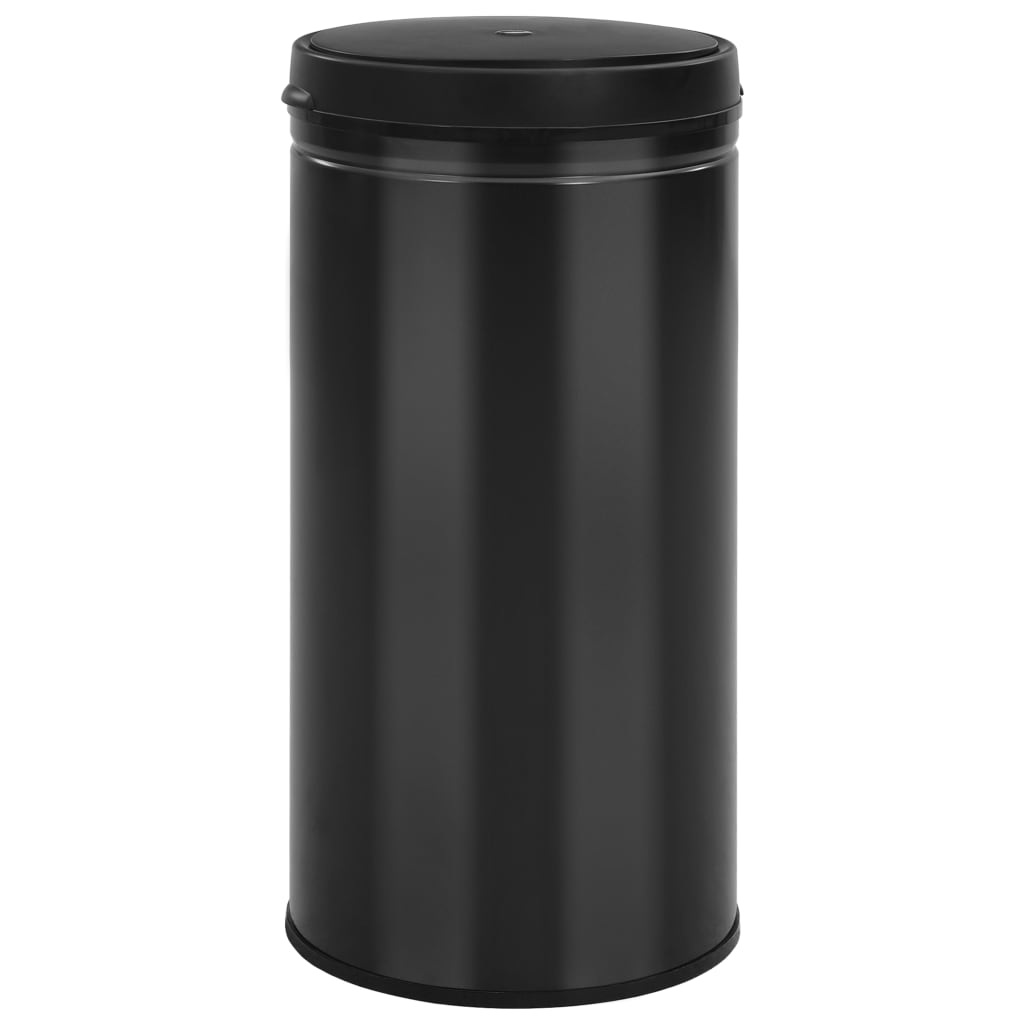 Vidaxl Trash Can con un sensor automático de 70 l de acero al carbono Negro