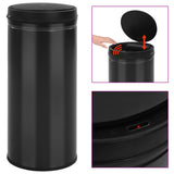 VidaXL Trash can with automatic sensor 80 L carbon steel black