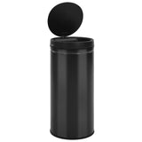 VidaXL Trash can with automatic sensor 80 L carbon steel black