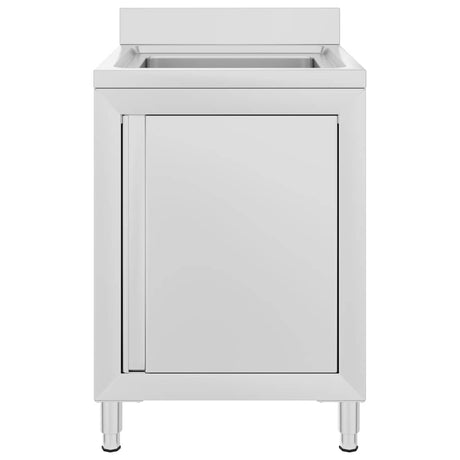 Vidaxl wastafelkast commercieel 60x60x96 cm roestvrij staal