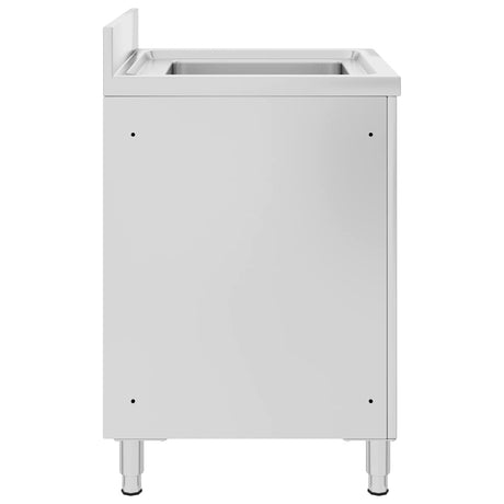 Vidaxl wastafelkast commercieel 60x60x96 cm roestvrij staal
