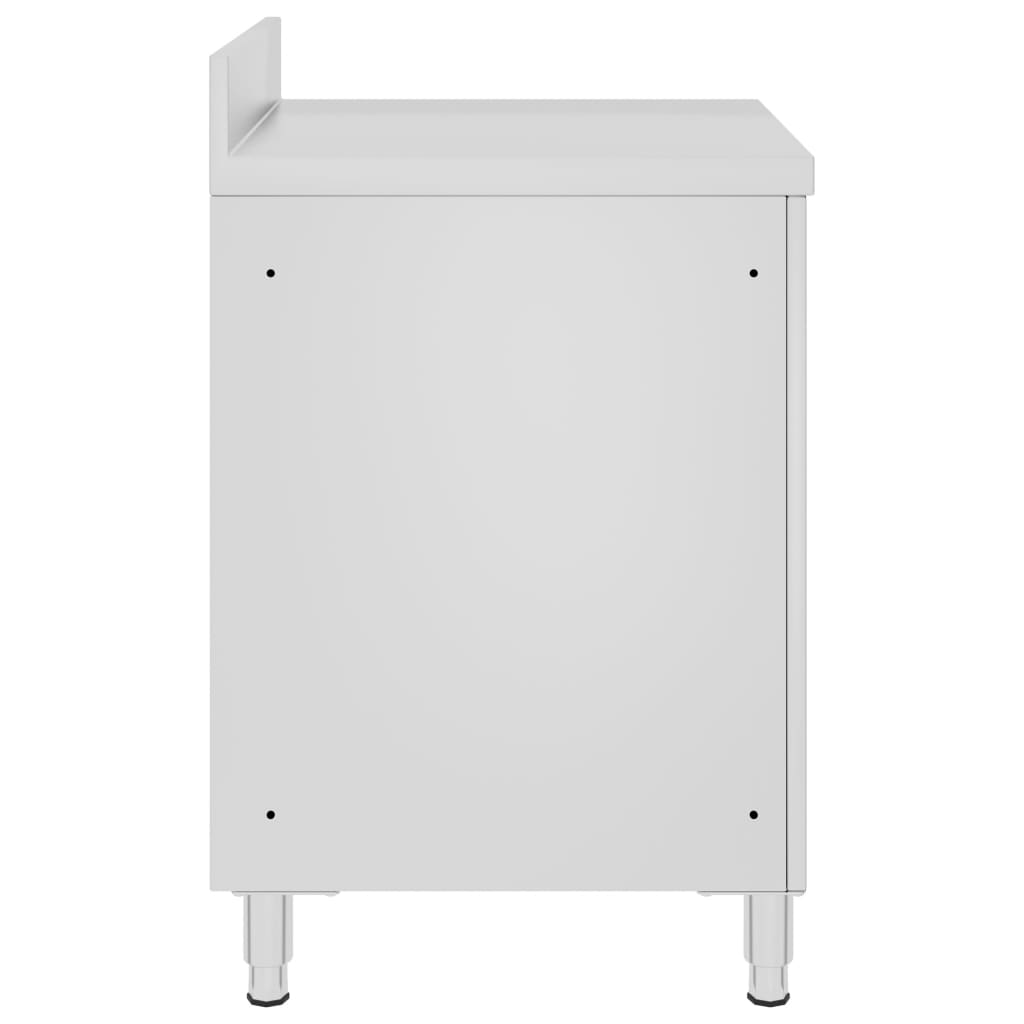 Vidaxl Tavolo da lavoro con cabinet commerciale 60x60x96 cm in acciaio inossidabile