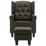 Vidaxl fauteuil met voetenbankje stof taupe