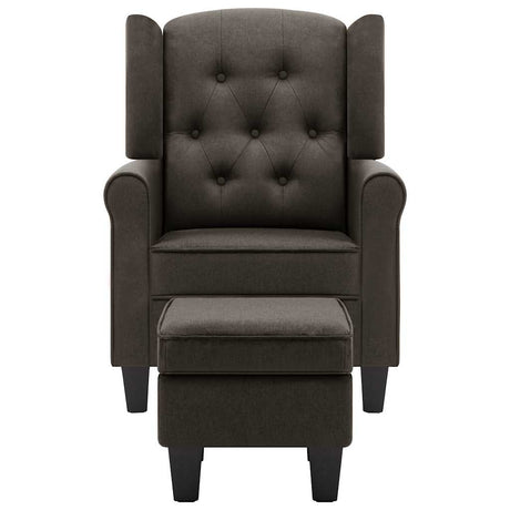 Vidaxl fauteuil met voetenbankje stof taupe