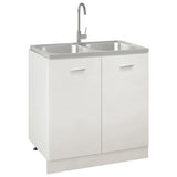 VIDAXL SINK DOUBLES 800X500X155 MM SREBRO