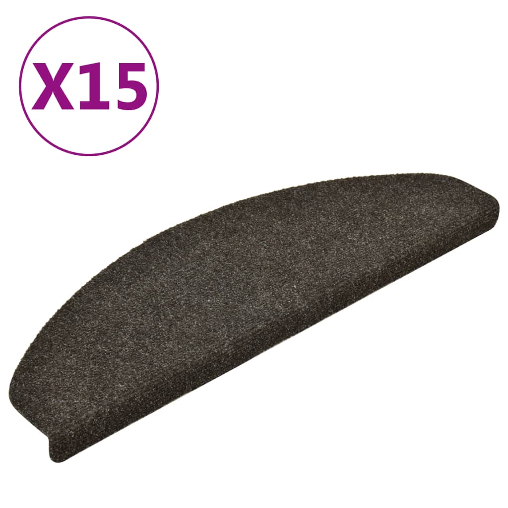 Vidaxl stair mats self -adhesive 15 st 65x21x4 cm needle felt anthracite