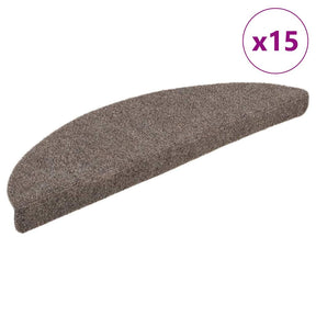 Vidaxl trapmatten zelfklevend 15 stuks 56x17x3 cm beige halfrond