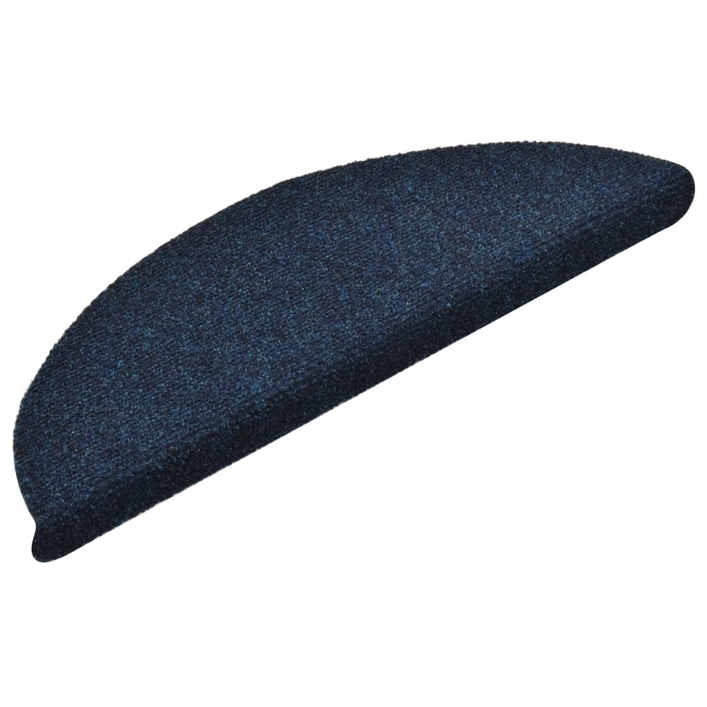 Vidaxl stair mats self -adhesive 15 st 56x17x3 cm needle felt navy blue