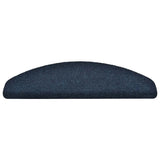 Vidaxl trapmatten zelfklevend 15 stuks 65x21x4 cm marineblauw halfrond groot