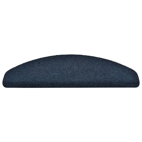 Vidaxl trapmatten zelfklevend 15 stuks 65x21x4 cm marineblauw halfrond groot