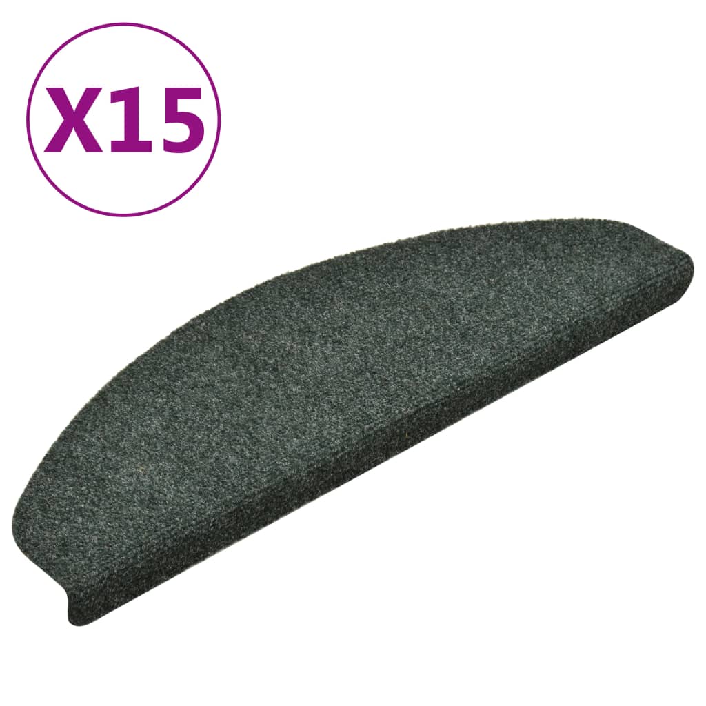 Vidaxl Stair Mats Self -Adhesive 15 St 65x21x4 CM Needle Feel Green