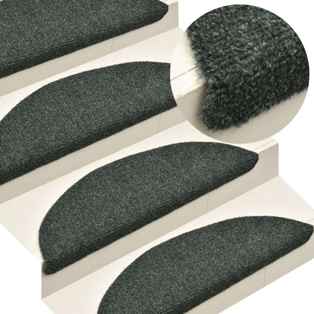 Vidaxl Stair Mats Self -Adhesive 15 St 65x21x4 CM Needle Feel Green