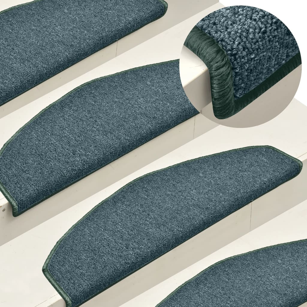 Vidaxl stair mats 15 st 65x24x4 cm dark green