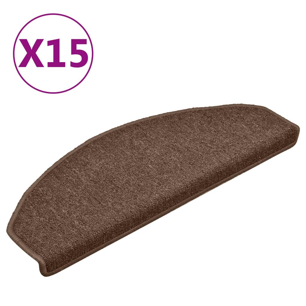 Podstavki za stopnice Vidaxl 15 St 65x24x4 cm rjava