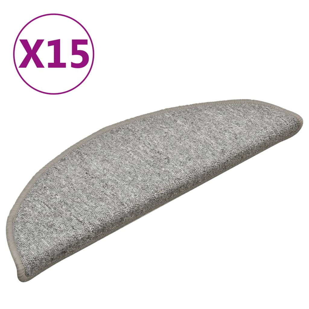 Vidaxl Stair Tappet 15 St 56x17x3 cm grigio chiaro