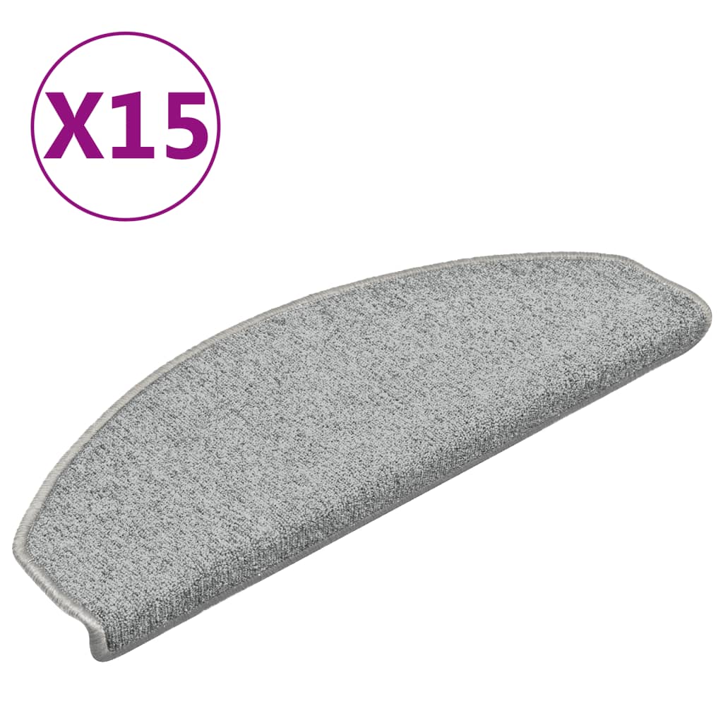 Mattes d'escalier Vidaxl 15 st 65x24x4 cm gris clair