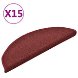 Vidaxl Stair Tappet 15 St 56x17x3 cm rosso