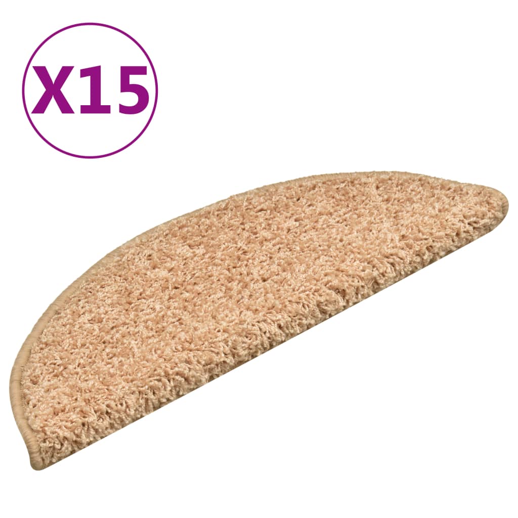 Vidaxl Stair Mats 15 St 56x17x3 cm gullfarget