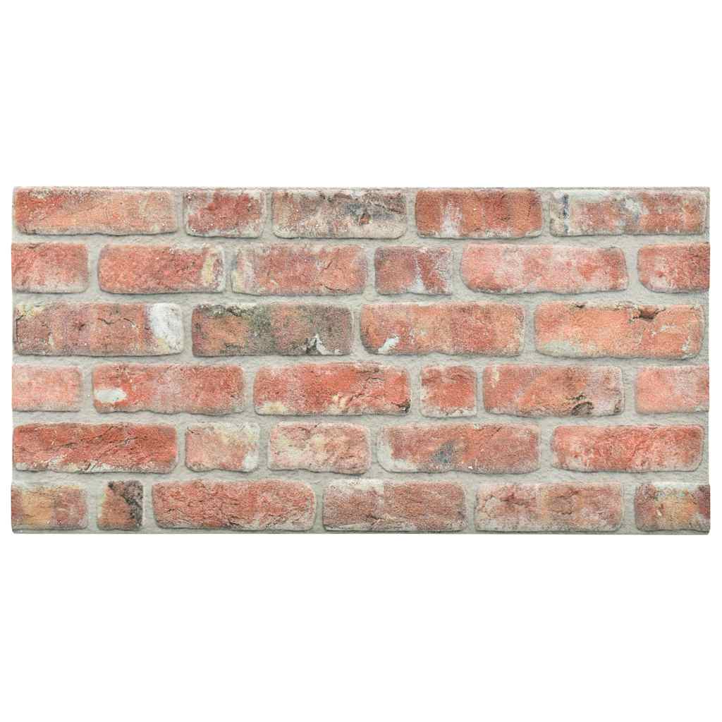 Vidaxl 10 ST Wall Panels 3d Red Brick EPS