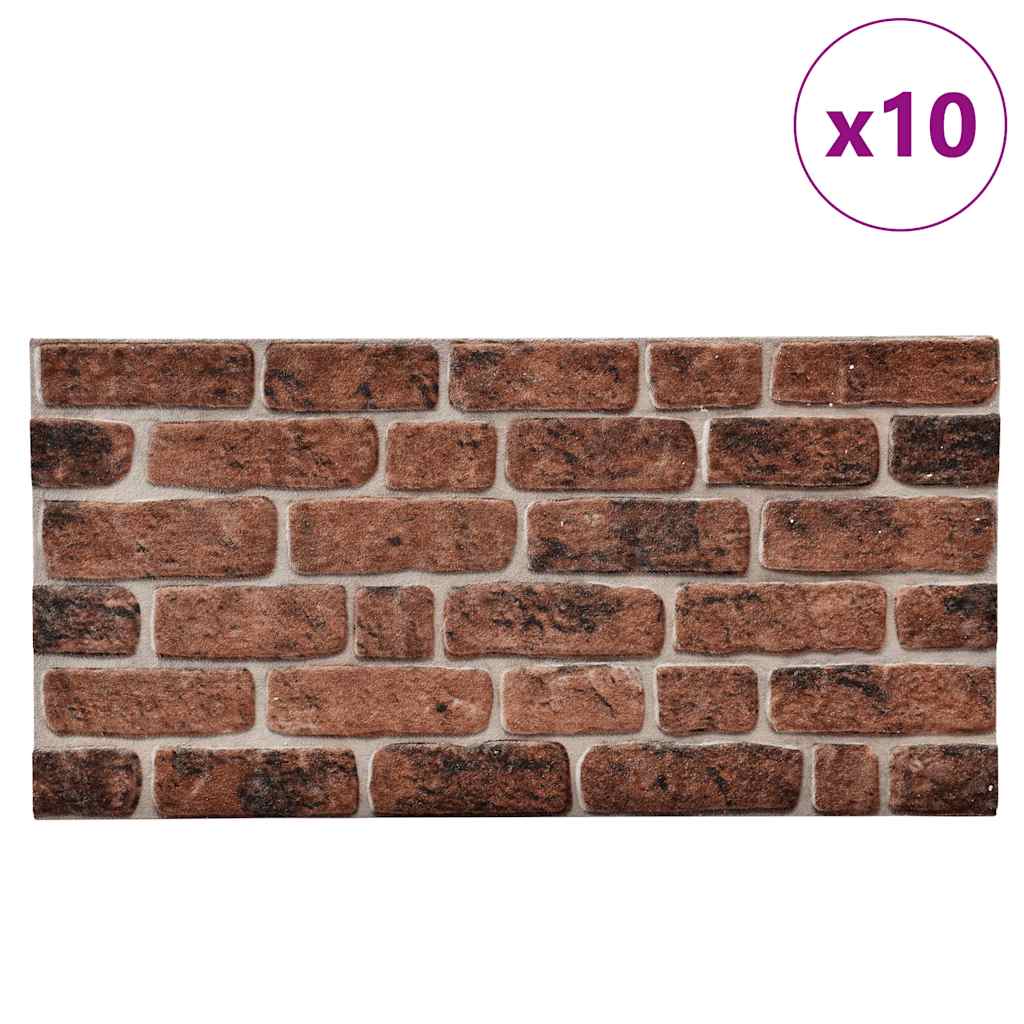 Vidaxl 10 ST WALL PANELY 3D tmavě hnědé cihly EPS