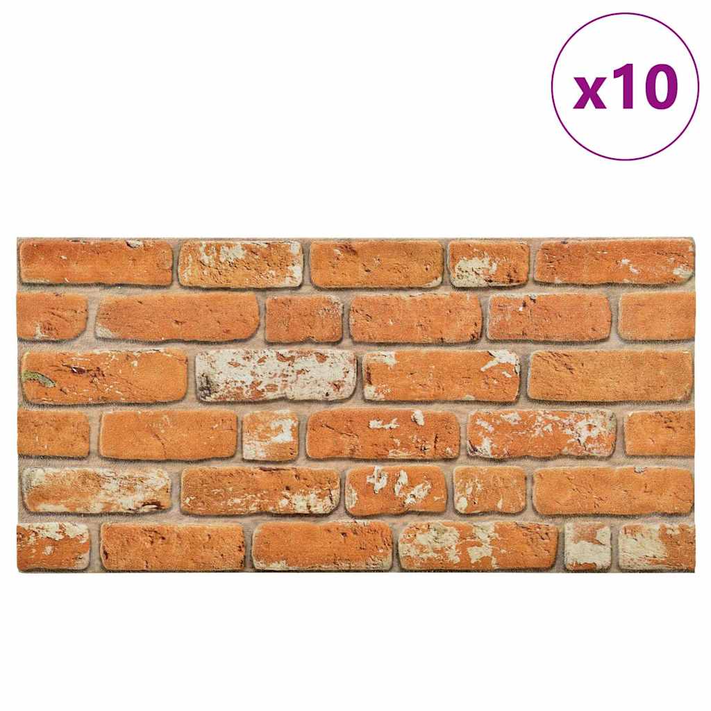 VIDAXL 10 ST WALL PORTEULE 3D Hellbraune Backstein EPS