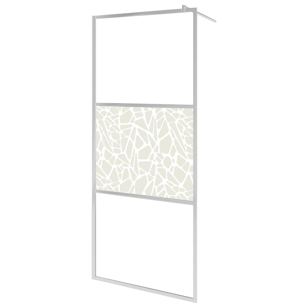 Vidaxl begehete Duschwand mit Steinmotiv 80x195 cm ESG Glas