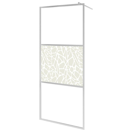 Vidaxl inloopdouchewand met stenenmotief 90x195 cm esg-glas