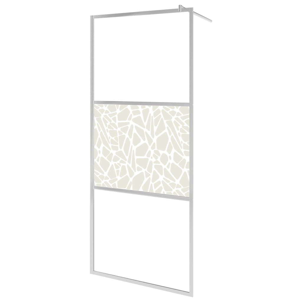 Vidaxl Walk-In Sprchová zeď s kamenným motivem 90x195 cm esg sklo