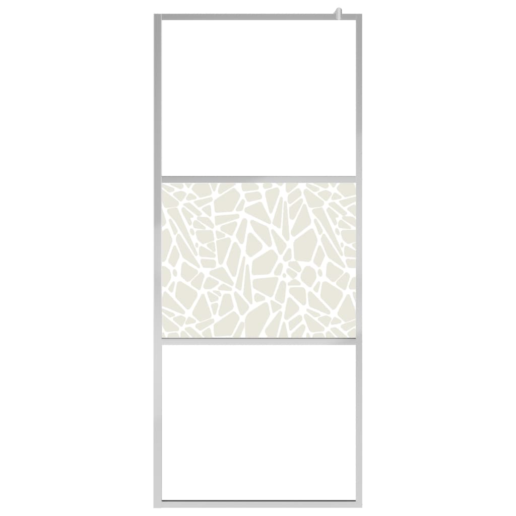 Vidaxl Walk-In duschvägg med stenmotiv 90x195 cm ESG-glas