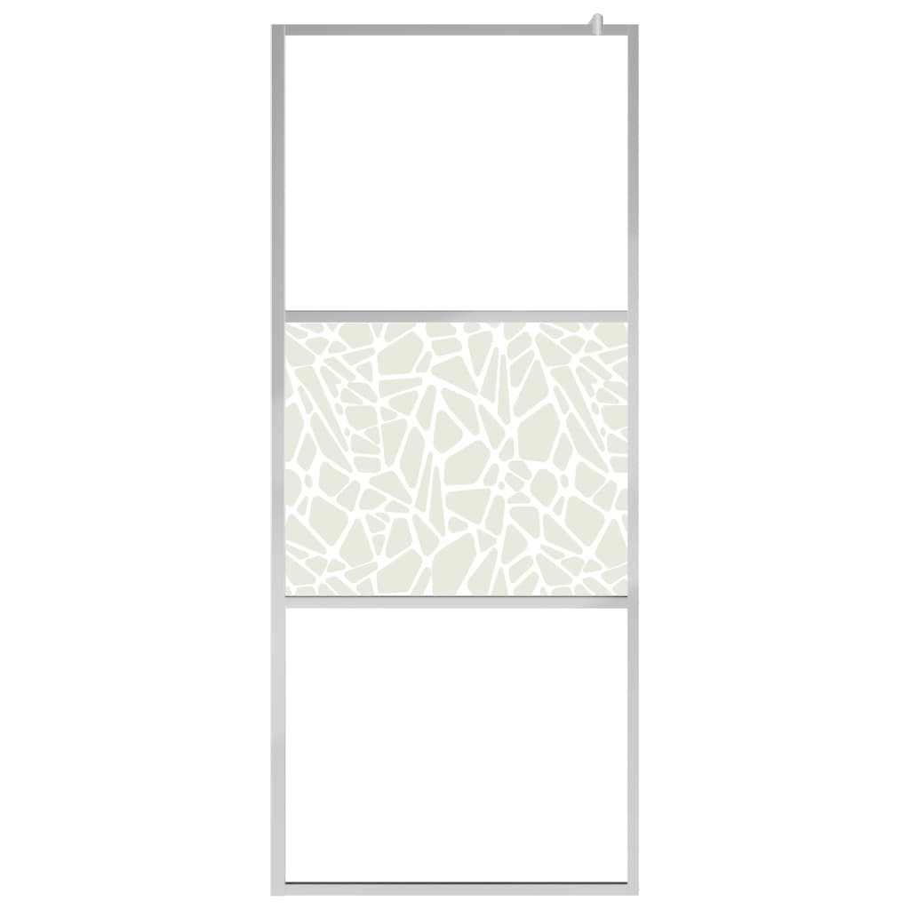 Vidaxl Walk-an der Duschmauer mat engem Steenmuster 100x195 cm eg Glas