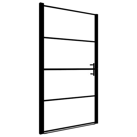 Vidaxl douchedeur mat 81x195 cm gehard glas zwart