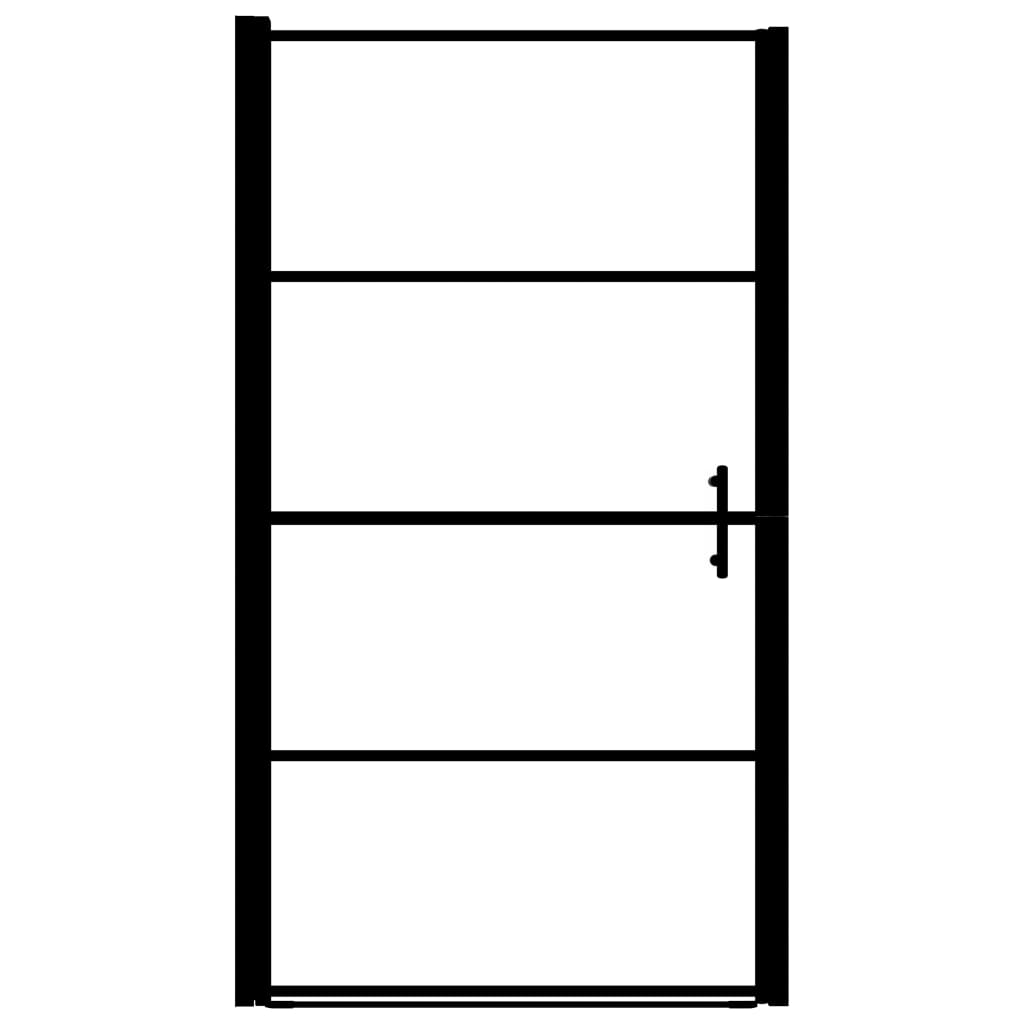 VIDAXL Duschtürmatte 91x195 cm gehärtetes Glas schwarz